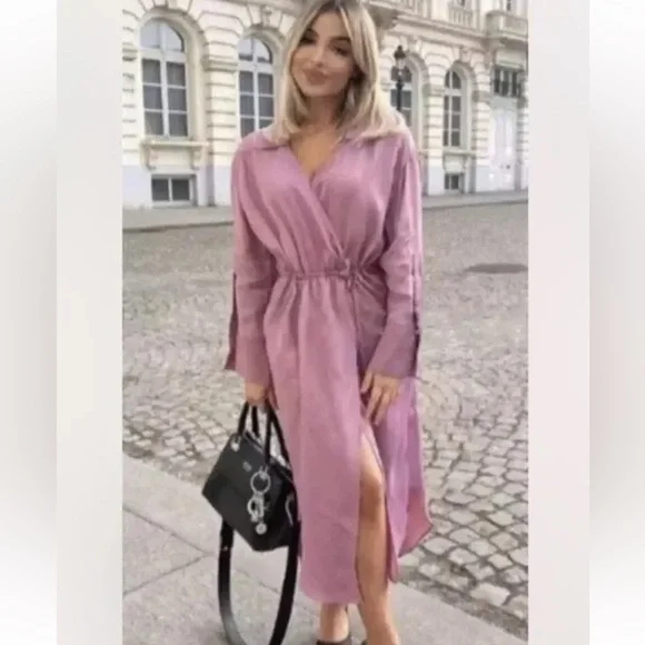 elegant dinner dresses ever SLOANE|Sexy V Neck Maxi Bodycon Evening Dress with Flare Sleeves main image 0